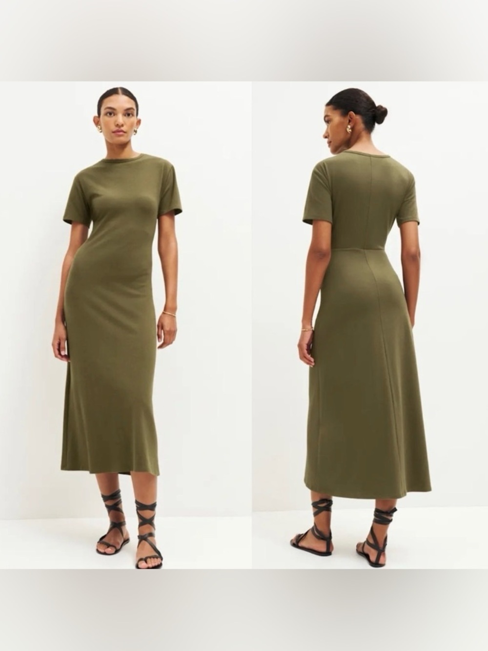 Reformation Devyn Knit Midi T-Shirt Dress Designer Size Small